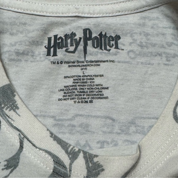 White Harry Potter Marauder's Map Graphic T-Shirt aop men’s L - Picture 5 of 5